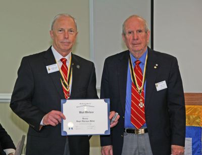 Past President Walt Woliver wins the Bronze Roger Sherman Medal
